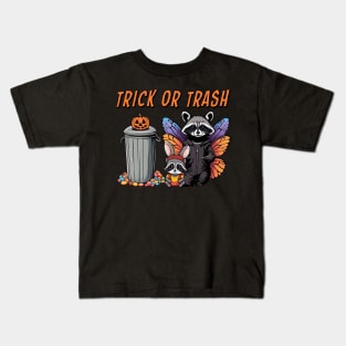 Halloween Raccoon Duo - Trick or Trash Kids T-Shirt